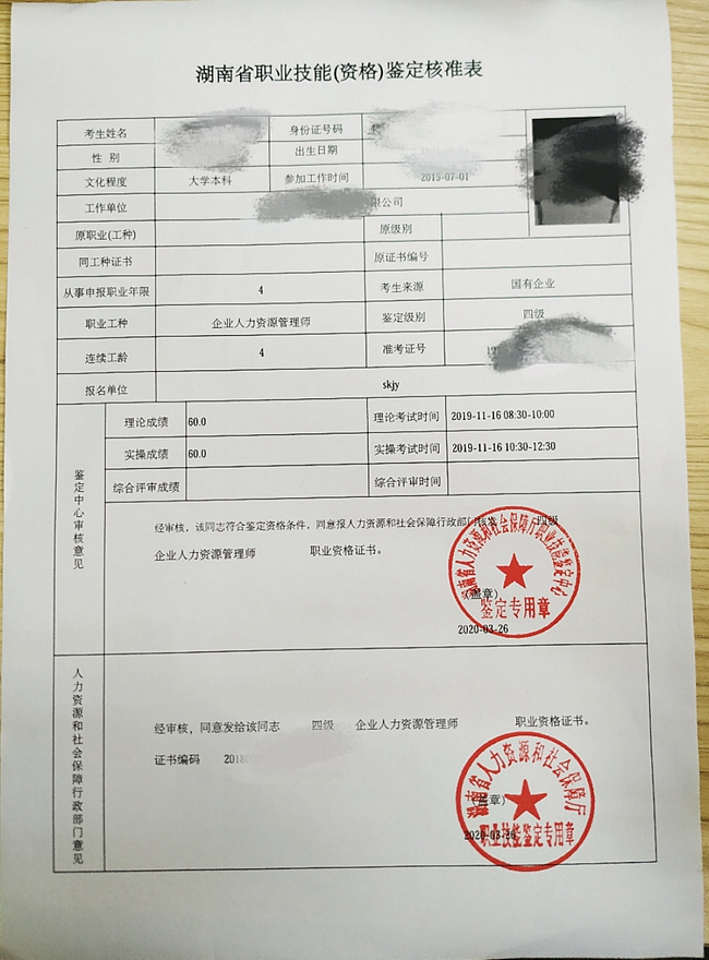 湖南企业人力资源管理师证书样本-考试网